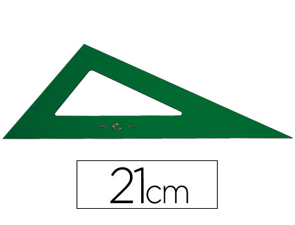 ESQUADRO PLASTICO VERDE TRANSP 21 CM