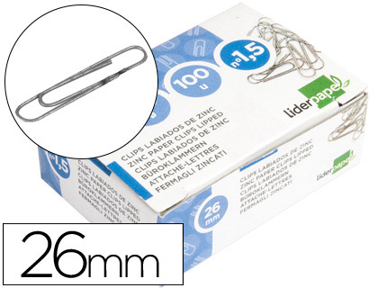 CLIPS LIDERPAPEL LABIADOS N.1,5 26 MM CAIXA DE 100 UNIDADES