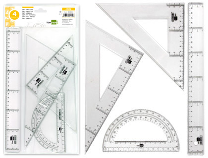 JOGO DE REGUAS CRISTAL LIDERPAPEL