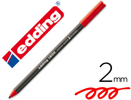 MARCADOR EDDING PONTA FIBRA 1300 VERMELHO -PONTA REDONDA 0.5 MM
