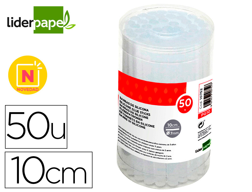 BARRA COLA TERMOFUSIVEL LIDERPAPEL 7 MM DIAMETRO X 100 MM COMPRIMENTO CAIXA DE 50 UNIDADES