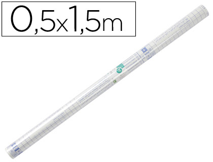 ROLO PLASTICO ADESIVO FORRA LIVROS 0,50 MT X 1,50 MT 50 MICRONS