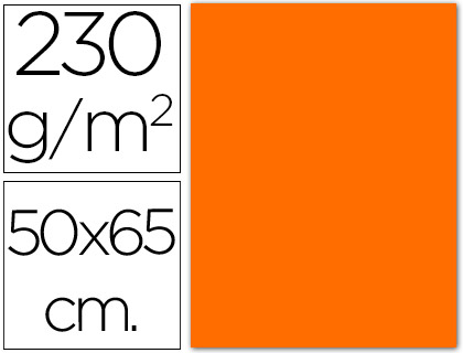 CARTOLINA FLUORESCENTE 50 X 65 CM 230 GR LARANJA