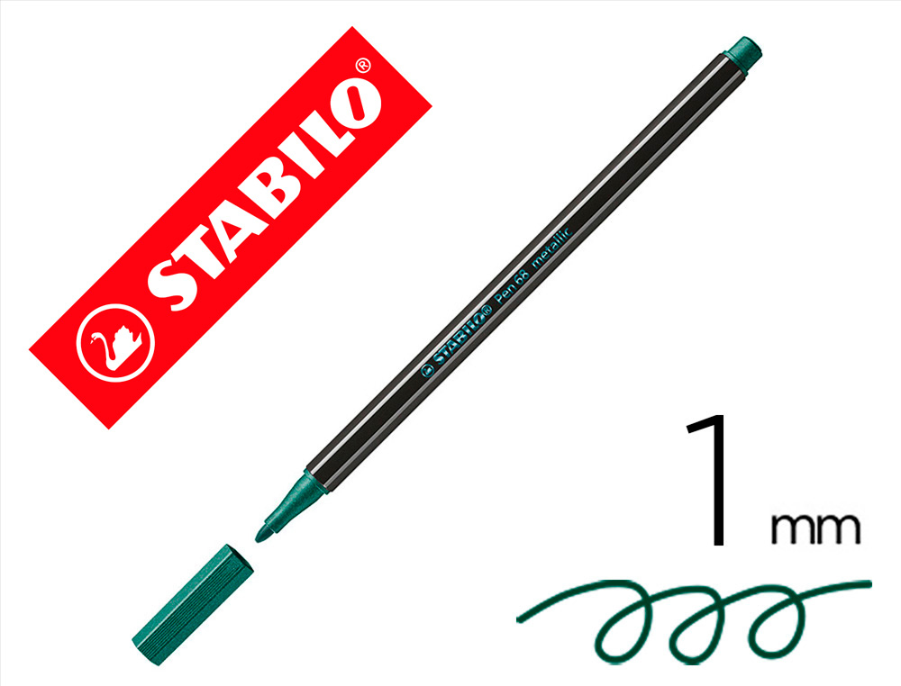 MARCADOR STABILO AGUARELAVEL PEN 68 METALICO VERDE 1 MM