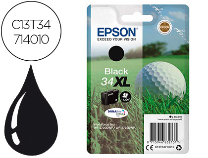 TINTEIRO EPSON 34XL WORKFORCE PRO WF-3720 / WF-3720DWF / WF-3725DWF PRETO 1.100 PAG