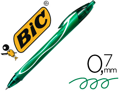 ESFEROGRAFICA BIC GELOCITY QUICK DRY RETRATIL TINTA GEL VERDE PONTA DE 0,7 MM