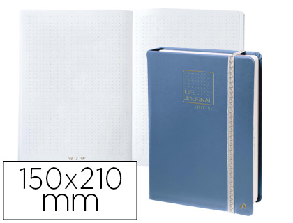 CADERNO QUO VADIS LIFE JOURNAL INFINITE DOTS PONTOS 15X21 CM 224 FOLHAS CAPA AZUL