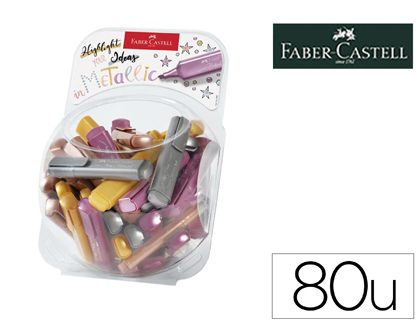MARCADOR FABER FLUORESCENTE TEXLINER 46 COR METALICA EXPOSITOR 80 UNIDADES CORES SORTIDAS