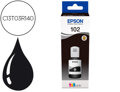 TINTA EPSON ECOTANK 102 ET-2700 / 2750 / 3700 / 3750 / 4750 BOTE DE 127 ML PRETO 7.500 PAG