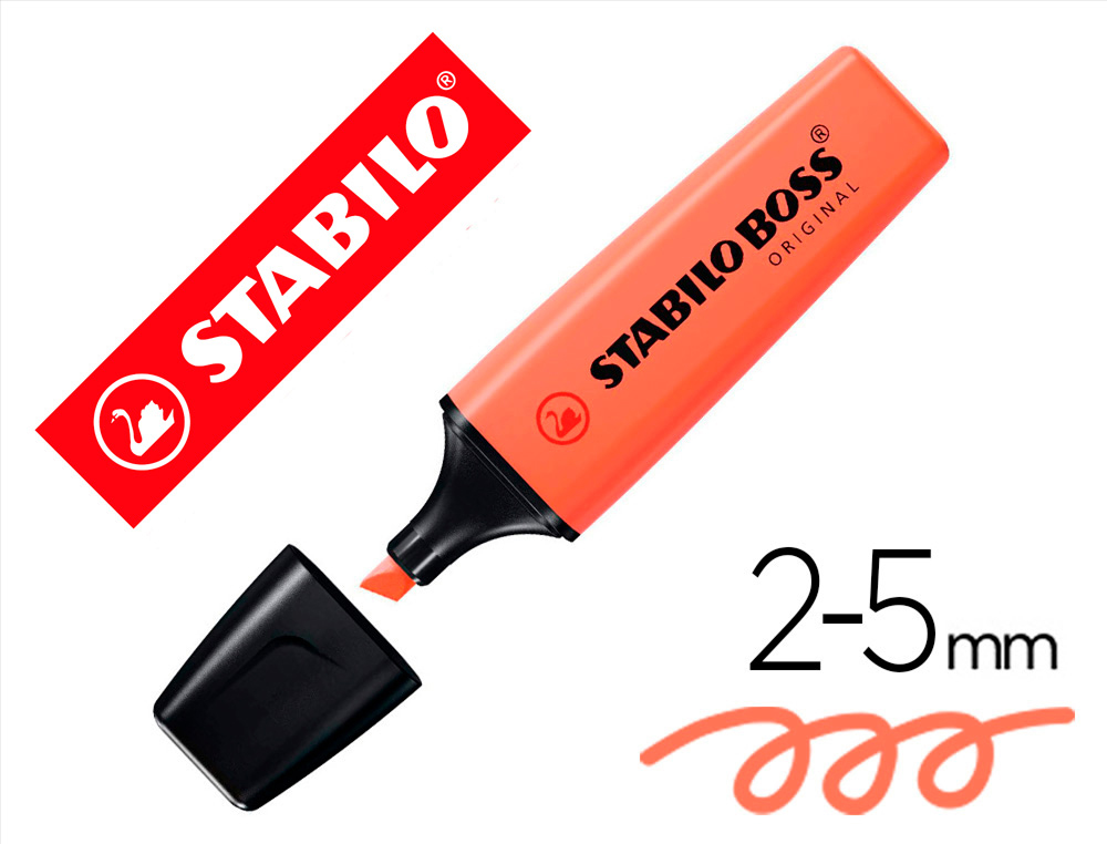 MARCADOR FLUORESCENTE STABILO BOSS 70 PASTEL CORAL