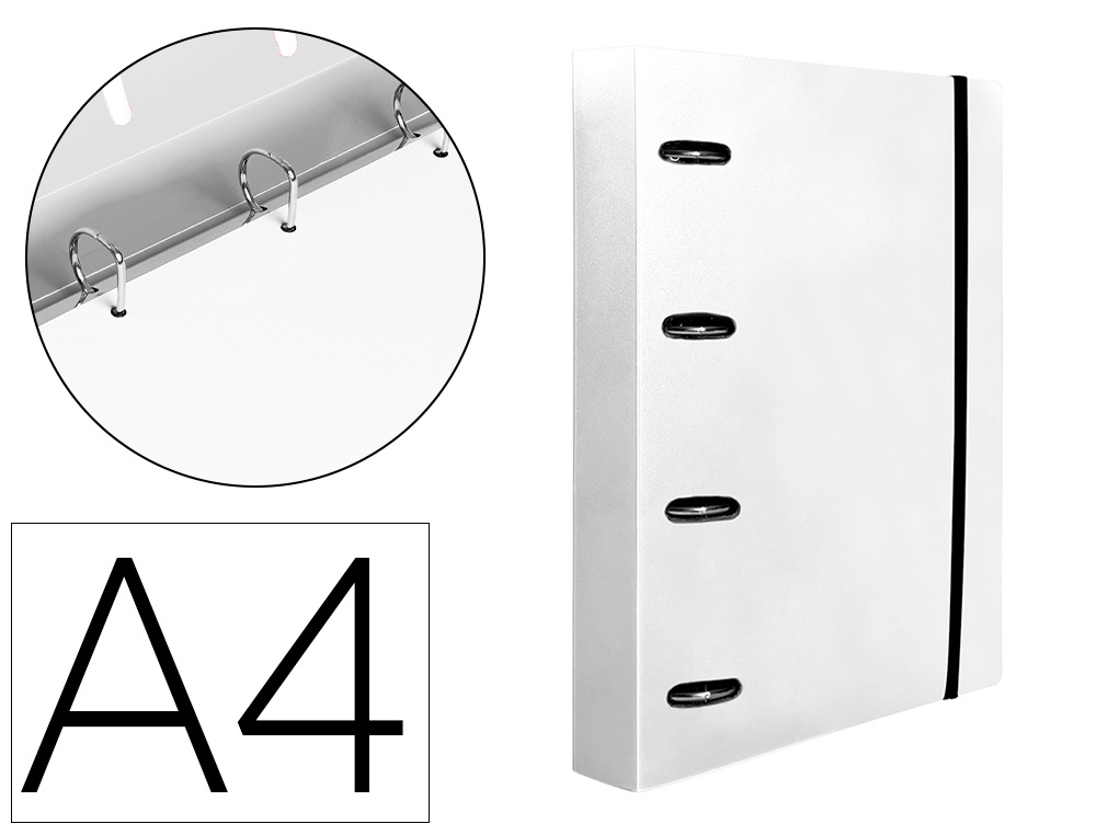PASTA LIDERPAPEL COM RECARGA POLIPROPILENO DIN A4 4 ANEIS 40MM QUADRICULA 5MM TRANSPARENTE