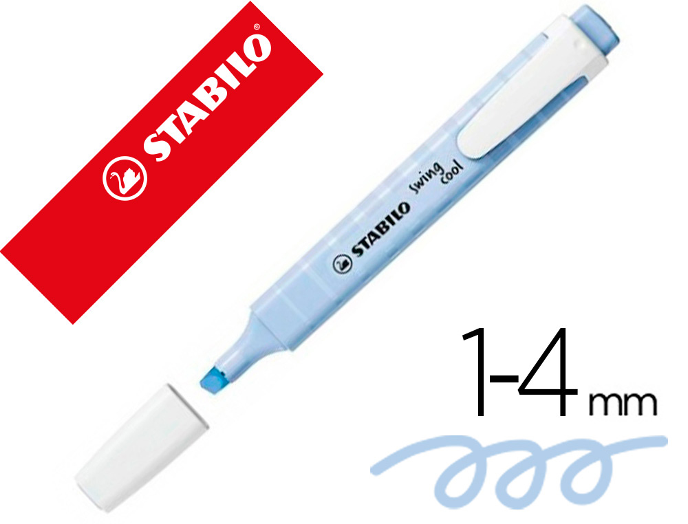 MARCADOR STABILO FLUORESCENTE SWING COOL PASTEL AZUL