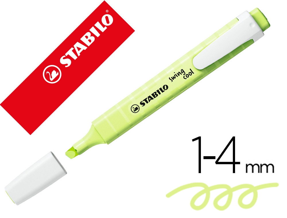 MARCADOR FLUORESCENTE STABILO SWING COOL PASTEL LIMA