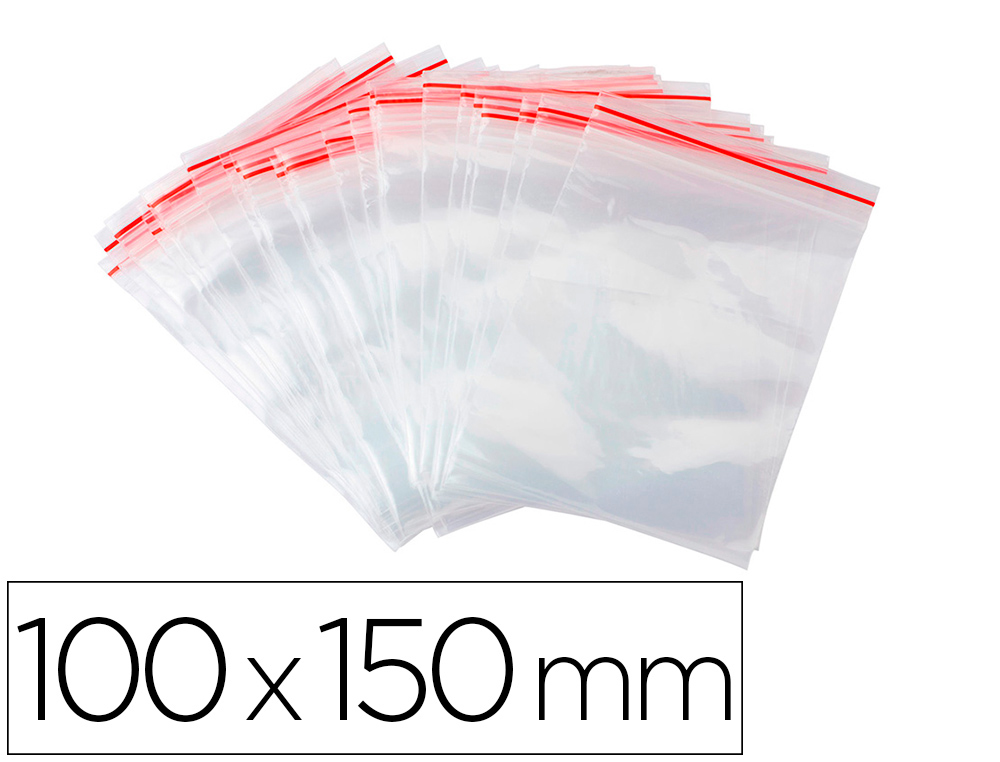 BOLSA PLASTICO AUTO SELADA Q-CONNECT 100X150 MM PACK DE 100 UNIDADES
