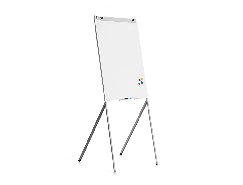 QUADRO BRANCO ROCADA COM TRIPE PARA CONFERENCIAS LACADO MAGNETICO METALICO COM BRACO EXTENSIVEL LATERAL PARA 2 FOLHAS 68
