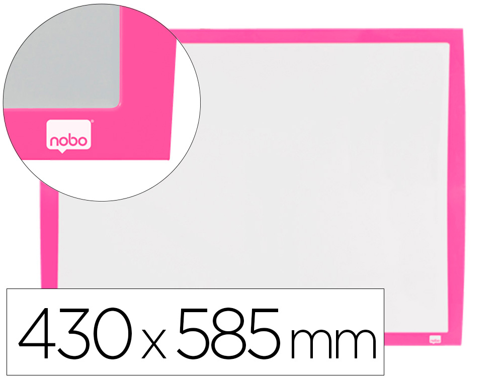 QUADRO BRANCO NOBO MAGNETICO MOLDURA FUCSIA 43X58,5 CM