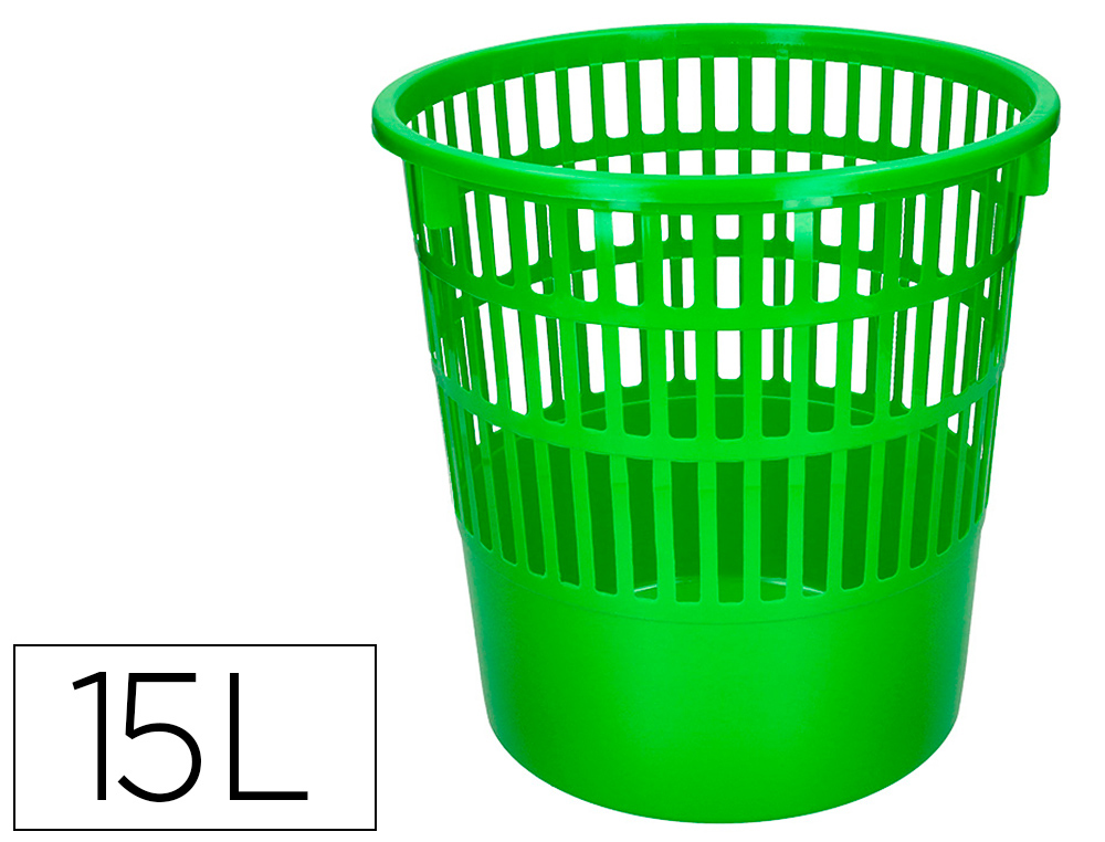 CESTO DE PAPEIS Q-CONNECT PLASTICO 15 LITROS COR VERDE 285 X 290 MM