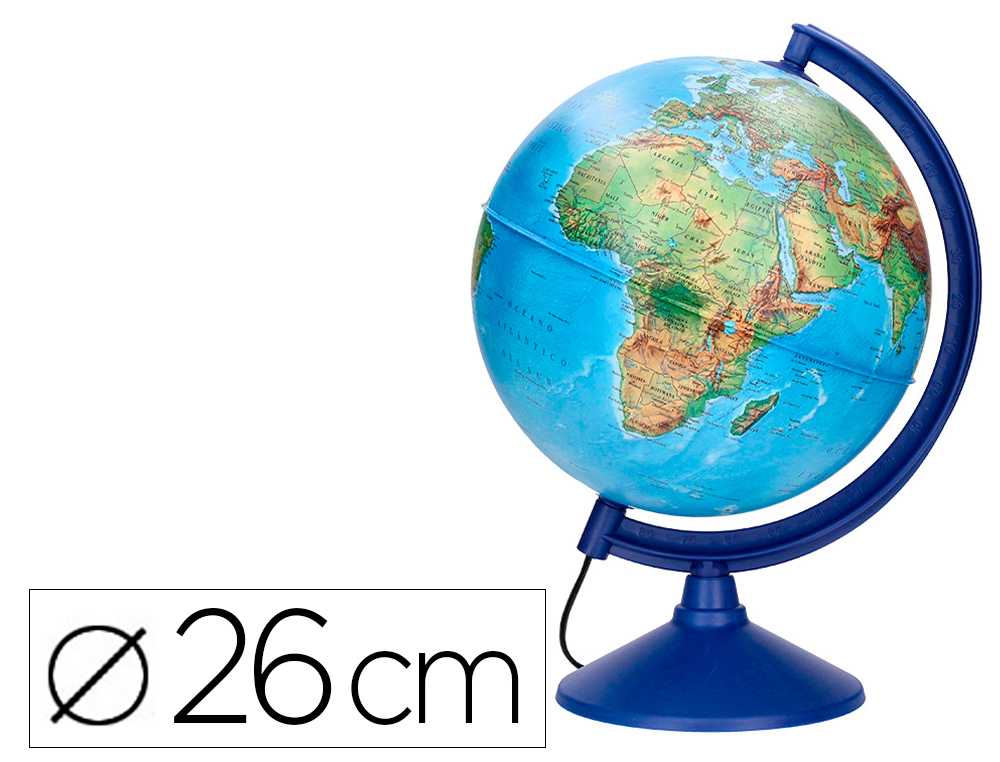 GLOBO LIDERPAPEL COM LUZ FISICO E POLITICO DIAMETRO 26 CM