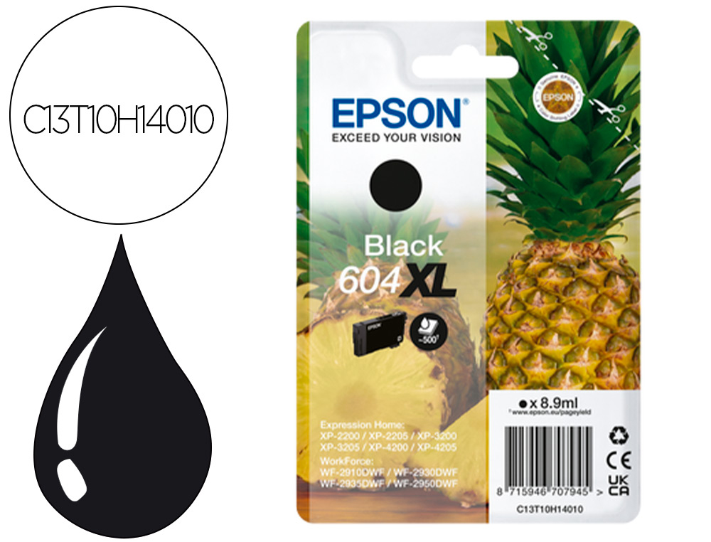 TINTEIRO EPSON 604XL EXPRESSION HOME XP-2200 / 2205 / 3200 / 3205 / 4200 / 4205 / WF-2910 SERIES COR