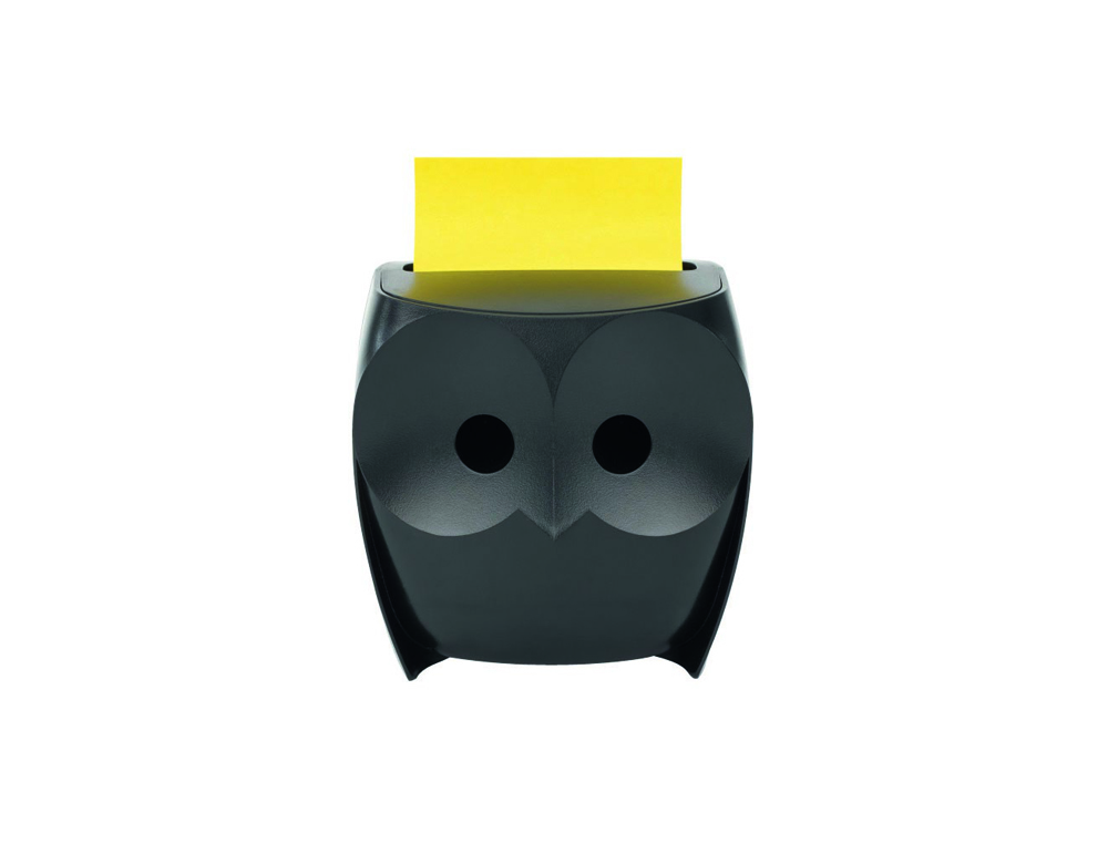 SUPORTE BLOCO DE NOTAS ADESIVAS POST-IT BUHO COM 2 BLOCOS Z-NOTE AMARELO 76X76 MM COM 45 FOLHAS