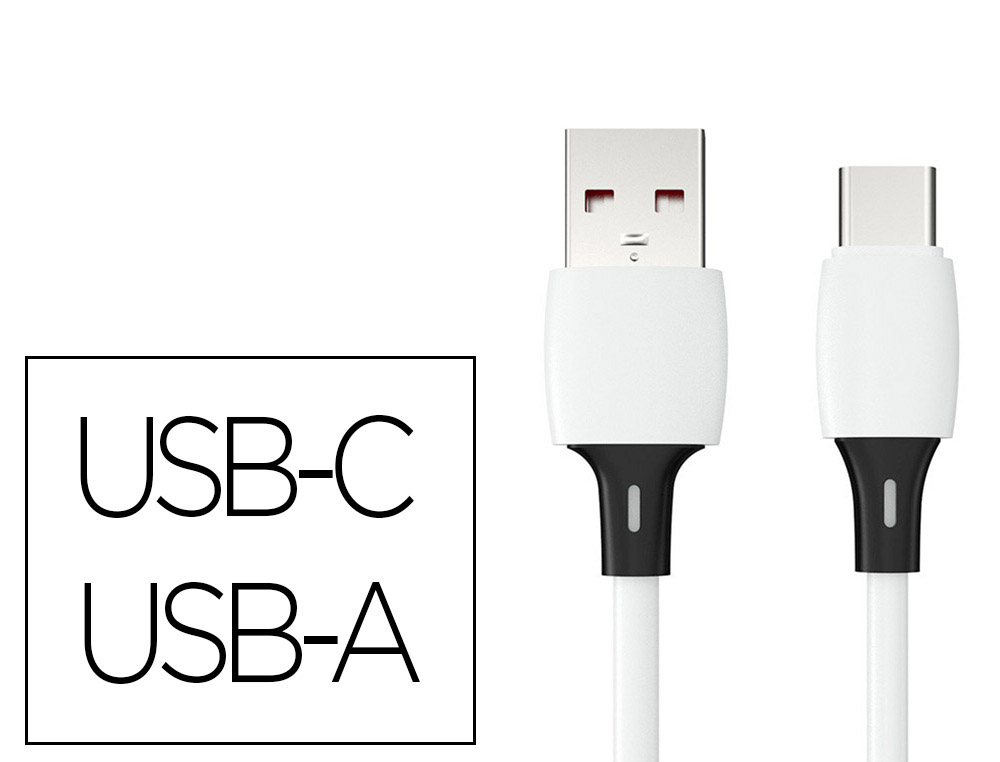 CABO USB-C A USB-A Q-CONNECT PVC COMPRIMENTO 1M BRANCO