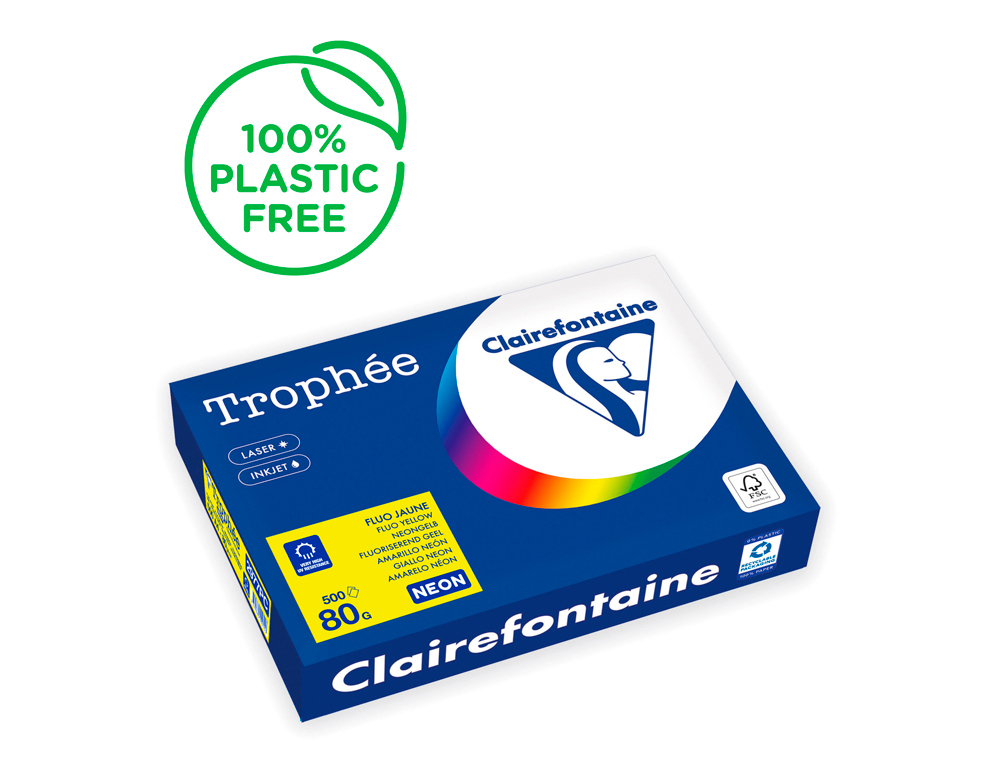 PAPEL COR TROPHEE A4 80 GR AMARELO NEON EMBALAGEM DE 500 FOLHAS
