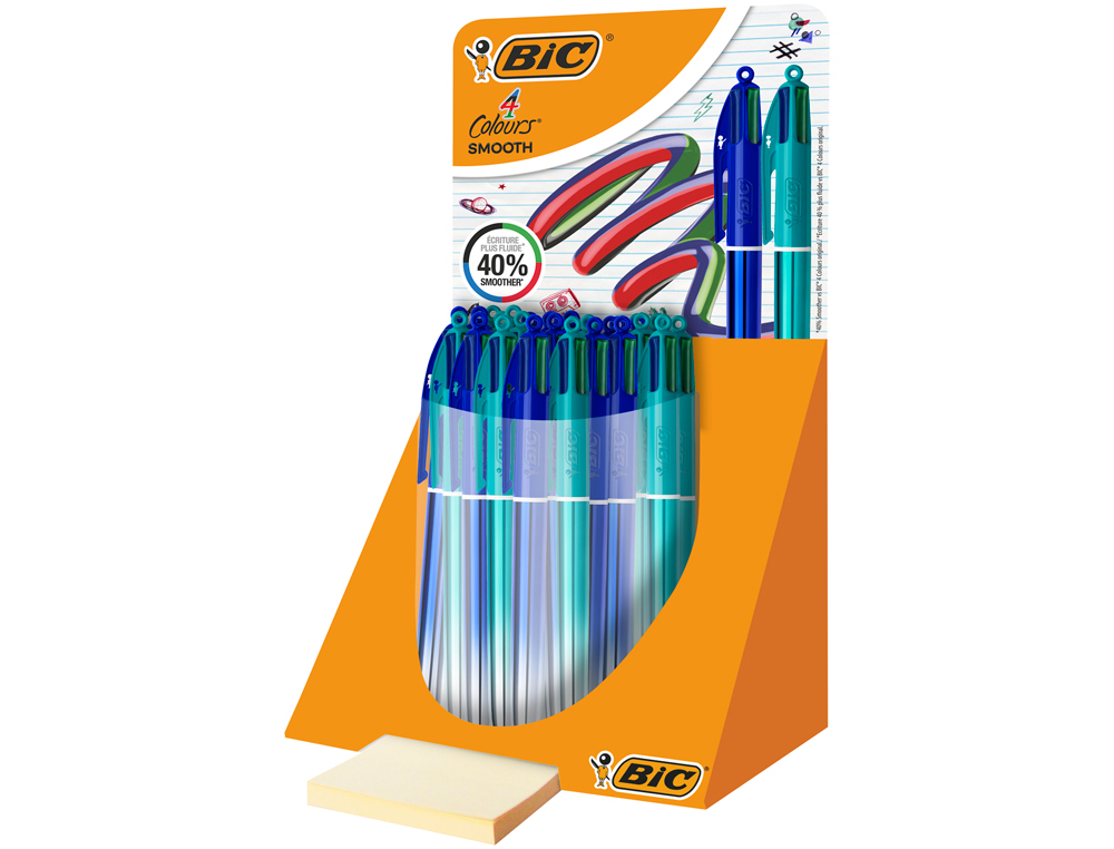 ESFEROGRAFICA BIC QUATRO CORES SMOOTH GRADIENTE EXPOSITOR DE 30 UNIDADES CORES SORTIDAS
