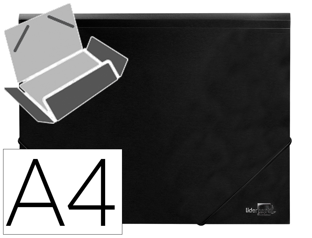 PASTA LIDERPAPEL COM ELASTICOS ABAS POLIPROPILENO DIN A4 PRETO