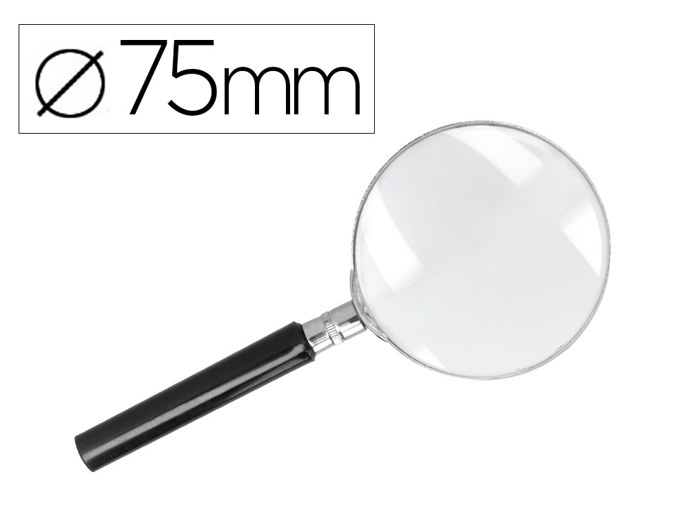LUPA CRISTAL Q-CONNECT ARO METALICO - 75 MM
