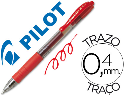 ESFEROGRAFICA PILOT G-2 VERMELHO TINTA GEL RETRATIL PEGA DE BORRACHA