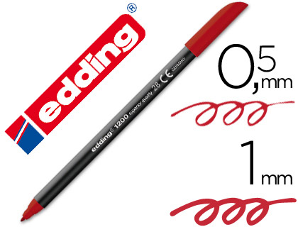 MARCADOR EDDING 1200 PONTA DE FIBRA REDONDA TRACO 1 MM N.28 VERMELHO INGLES
