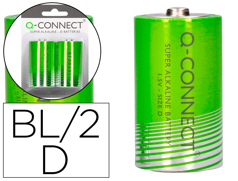 PILHA Q-CONNECT ALCALINA D BLISTER COM 2 UNIDADES