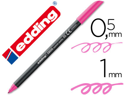 MARCADOR EDDING 1200 PONTA DE FIBRA REDONDA TRACO 1 MM N.69 ROSA NEON