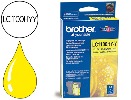 TINTEIRO BROTHER LC-1100HYY AMARELO ALTA CAPACIDADE