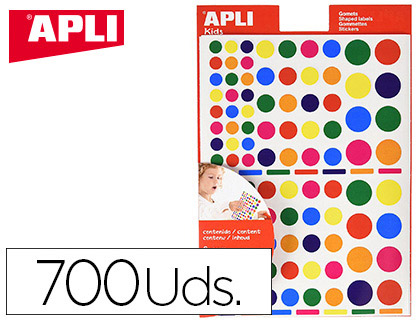 ETIQUETAS APLI AUTOADESIVAS FORMAS SORTIDAS MULTICOLOR BLISTER DE 6 FOLHAS