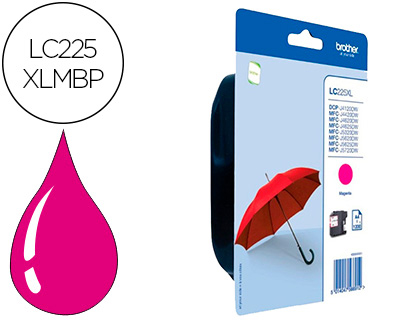 TINTEIRO BROTHER LC-225XLMBP MFC-J 4420 DW / MFC-J 5620 DW MAGENTA ALTA CAPACIDADE 1200 PAG