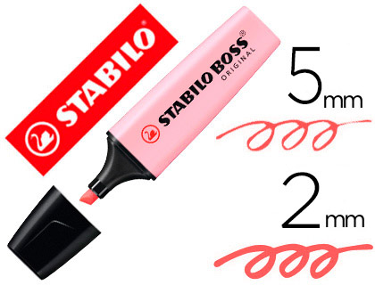 MARCADOR FLUORESCENTE STABILO BOSS 70 PASTEL ROSA