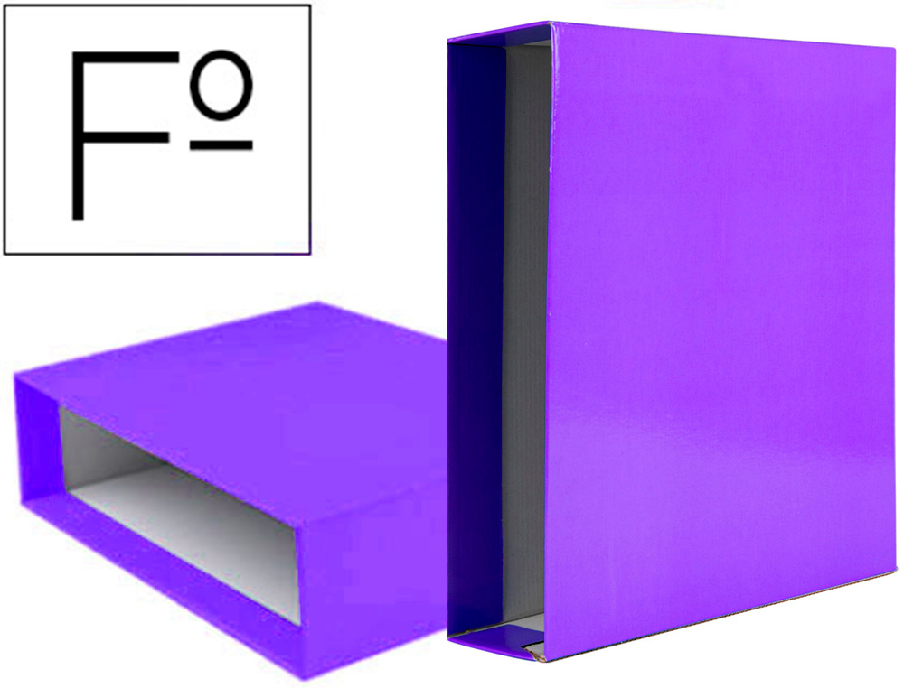 CAIXA PARA PASTA DE ARQUIVO DE ALAVANCA LIDERPAPEL DOCUMENTA CARTAO FOLIO LOMBADA 75 MM LILAS