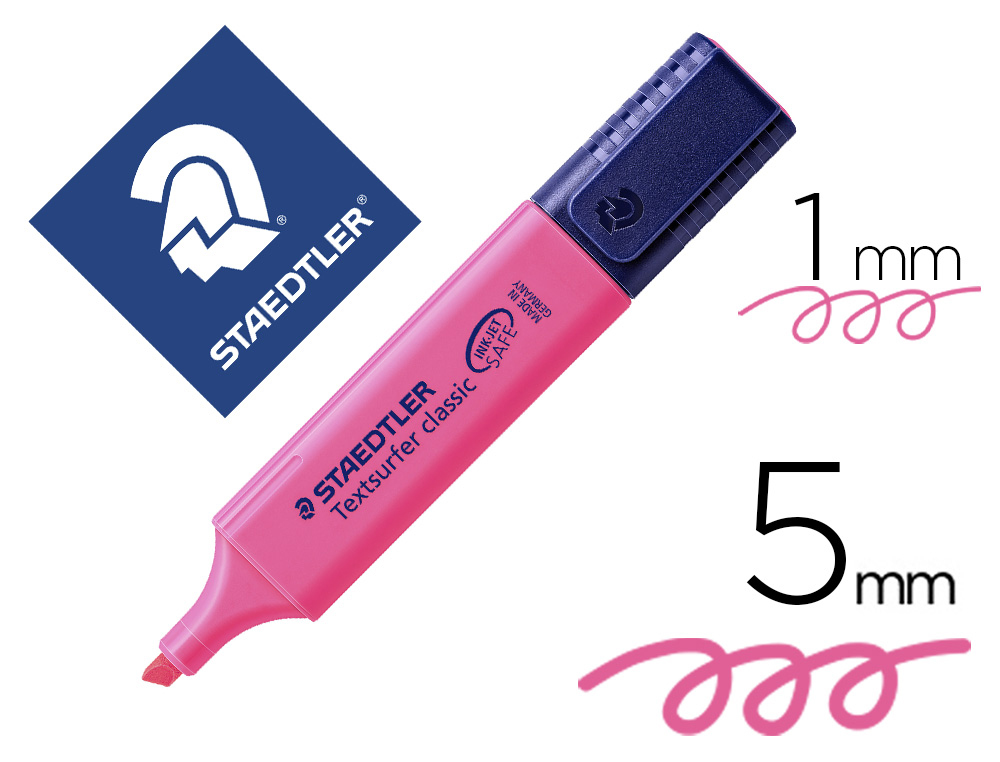 MARCADOR STAEDTLER TEXTSURFER CLASSIC 364 FLUORESCENTE ROSA