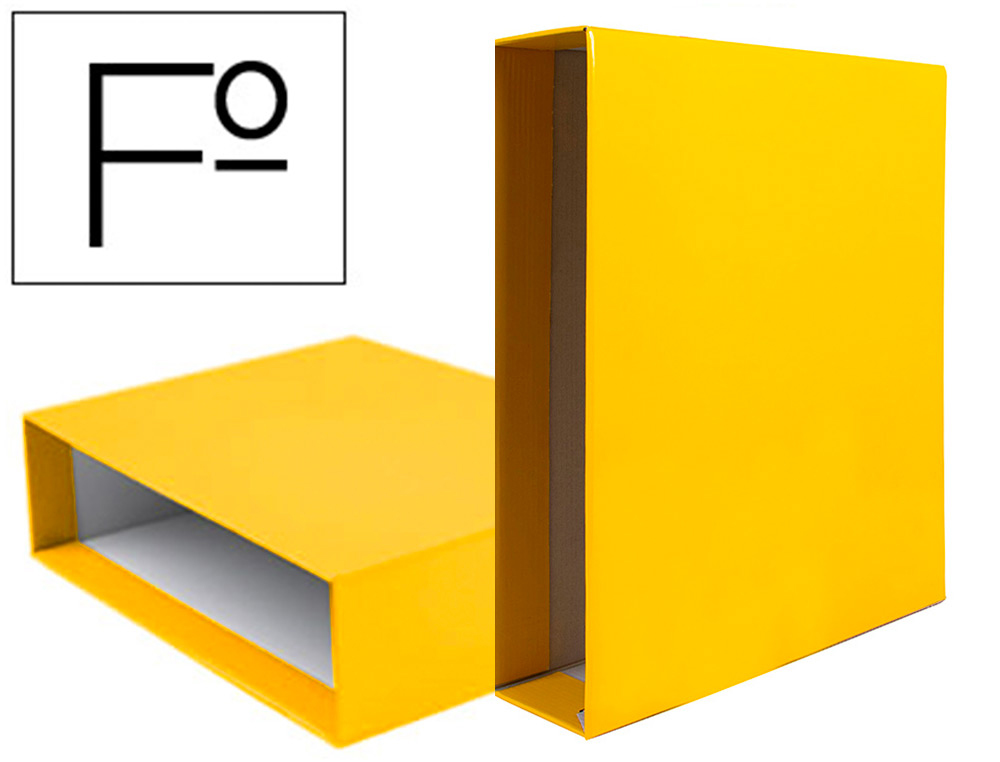 CAIXA PARA PASTA DE ARQUIVO LIDERPAPEL CARTAO FOLIO DOCUMENTA LOMBADA 82MM COR AMARELO