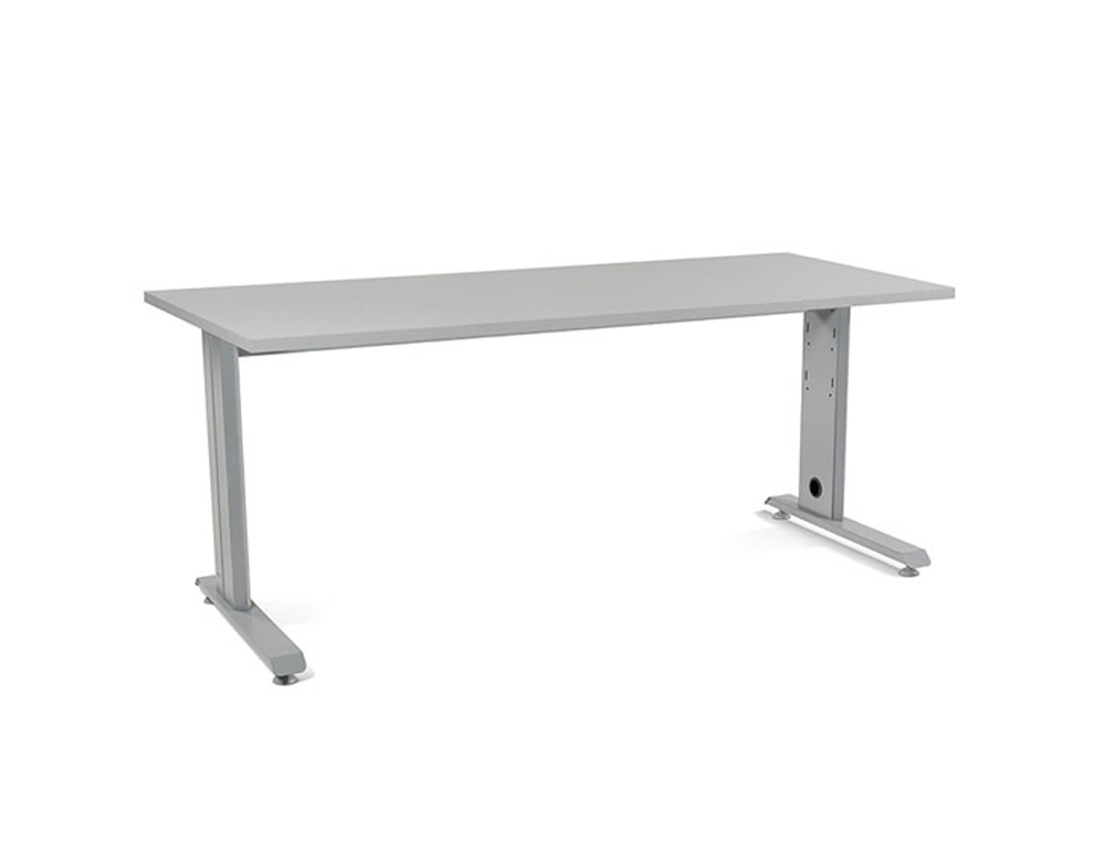MESA DE ESCRITORIO ROCADA METAL 2003AC02 ALUMINIO /CINZA 180X80 CM