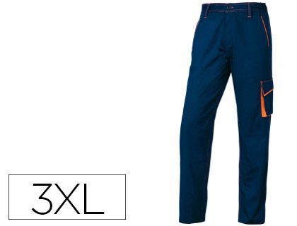 CALÇAS DELTAPLUS COM CINTURA AJUSTAVEL E 5 BOLSOS COR AZUL LARANJA TAMANHO XXXL