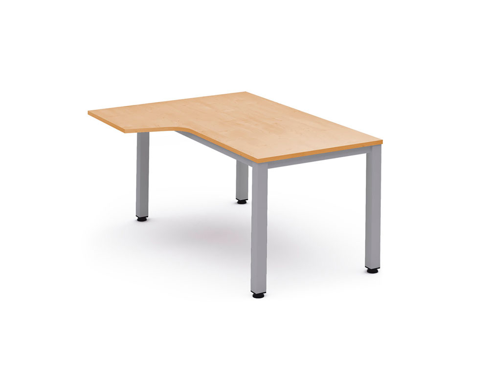 ALA PARA MESA ROCADA SERIE EXECUTIVE 180X120 CM ESQUERDA ACABAMENTO AD01 ALUMINIO/FAIA