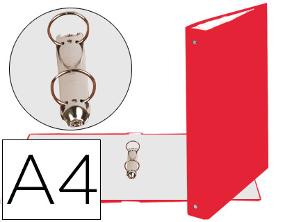 PASTA EXACOMPTA DE 2 ANEIS 30MM REDONDOS DIN A4 CARTAO FORRADO VERMELHO