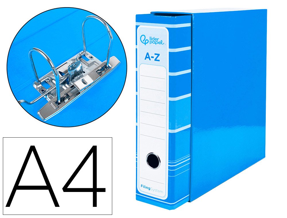 PASTA DE ARQUIVO DE ALAVANCA LIDERPAPEL FILING SYSTEM CARTAO FORRADO DIN A4 COM CAIXA CELESTE