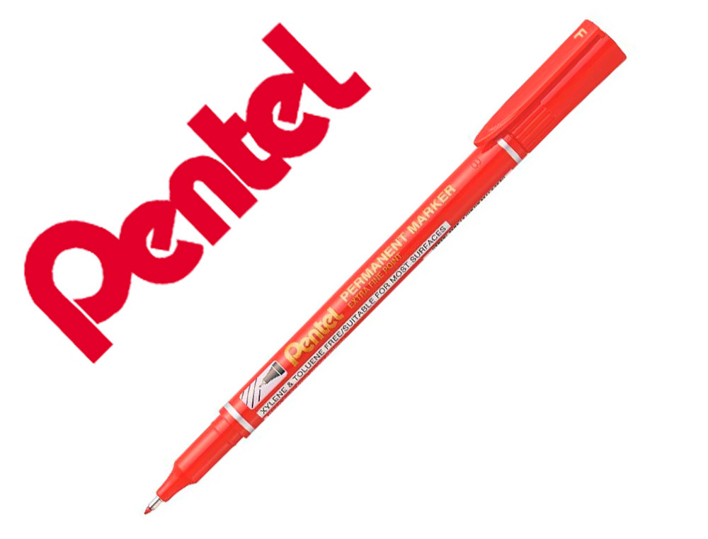 MARCADOR PENTEL PARA ACETATO RETROPROJECAO PERMANENTE NF450 PONTA FINA DE 1,2 MM COR VERMELHO