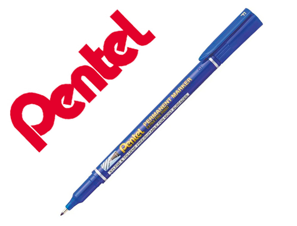 MARCADOR PENTEL PARA ACETATO RETROPROJECAO PERMANENTE NF450 PONTA FINA DE 1,2 MM COR AZUL