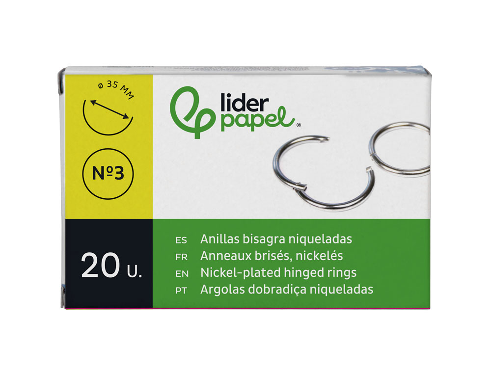 ARGOLAS NIQUELADAS, N. 3, 35 MM, CAIXA COM 20 UNIDADES