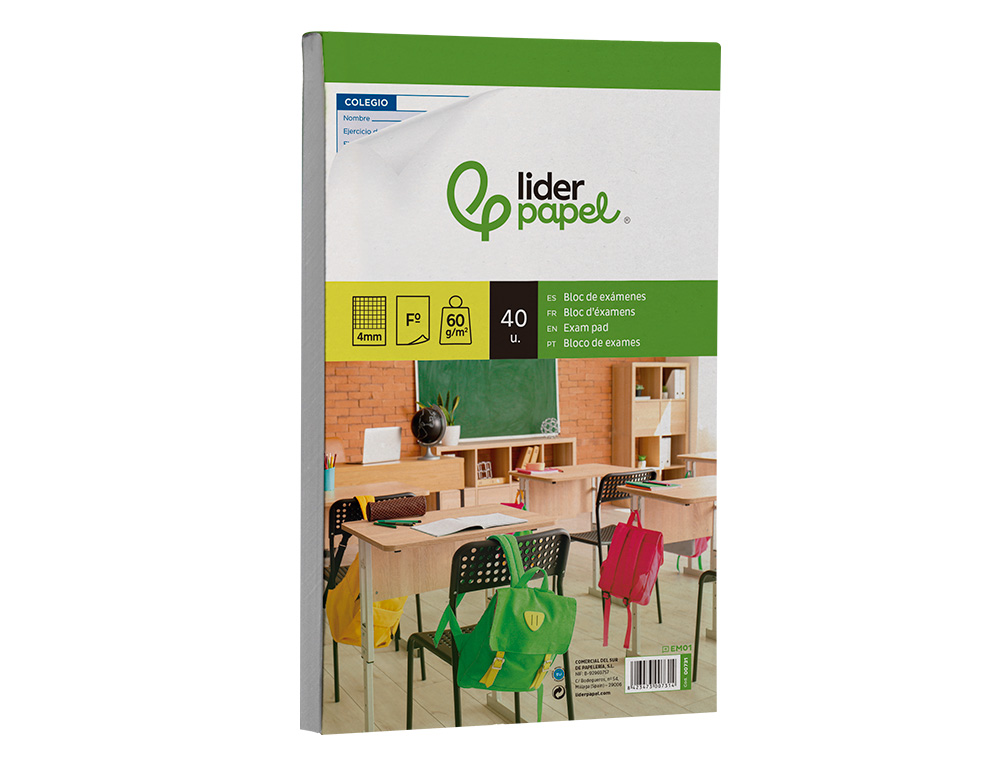 BLOCO EXAMES LIDERPAPEL QUADRICULA 4 MM FOLI 40 FOLHAS 60G/M2
