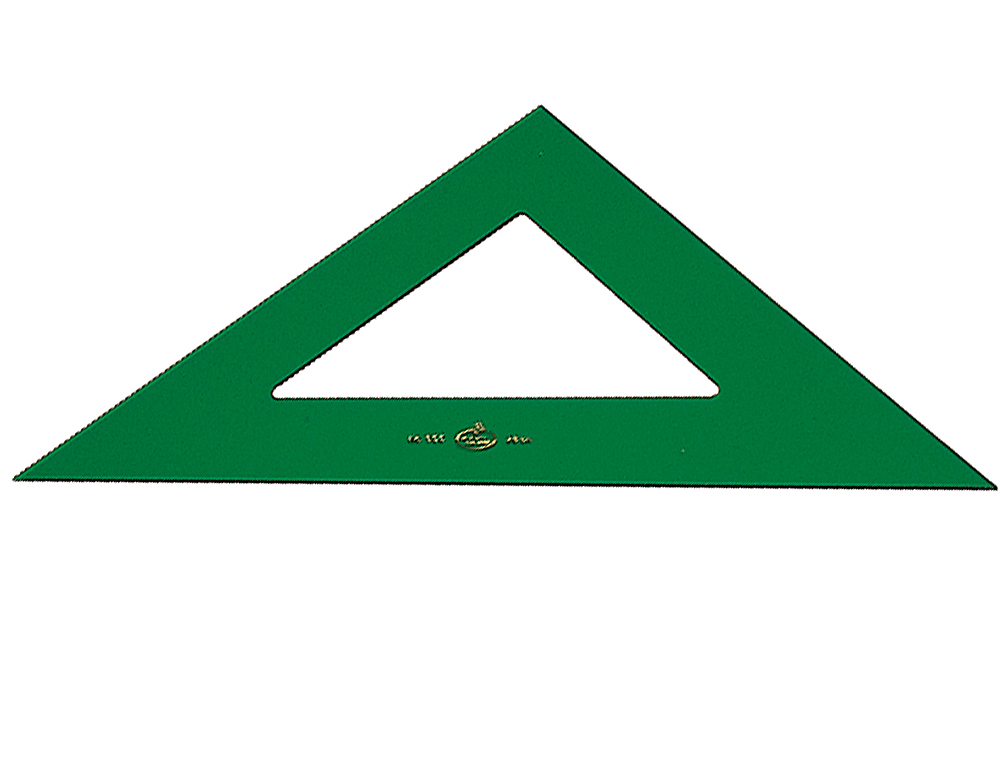 ESQUADRO PLASTICO ESPECIAL 28 CM VERDE TRANSPARENTE